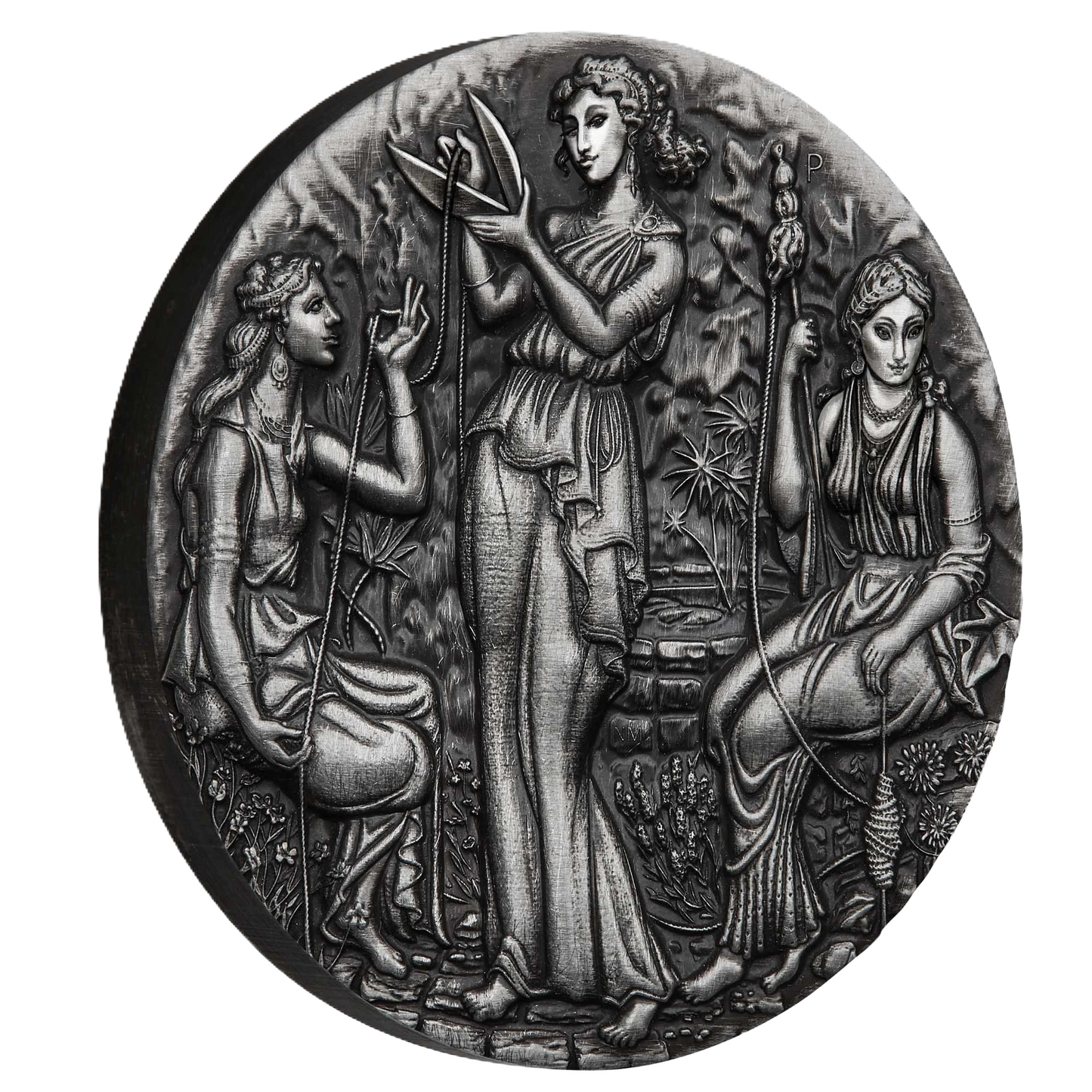 Fate - The Moirai 2025 2oz Silver Antiqued High Relief Coin -Pre order