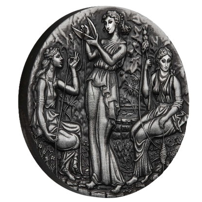 Fate - The Moirai 2025 2oz Silver Antiqued High Relief Coin -Pre order
