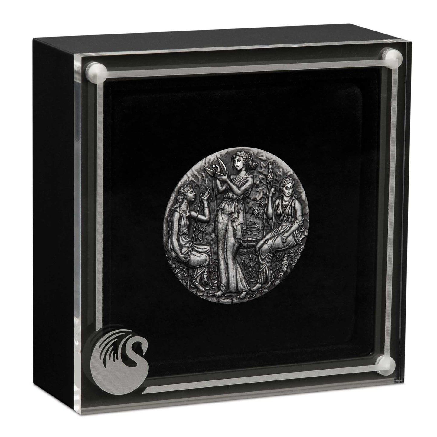 Fate - The Moirai 2025 2oz Silver Antiqued High Relief Coin -Pre order