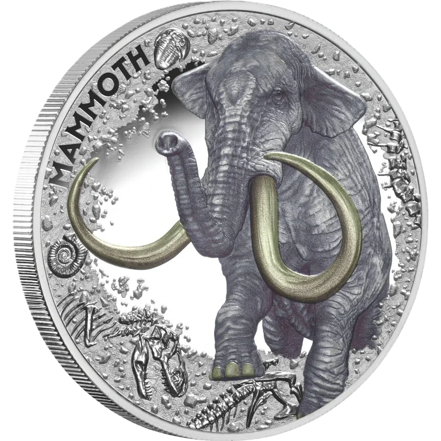 2025 Niue Mammoth – $1 1oz Silver Coloured Proof Coin