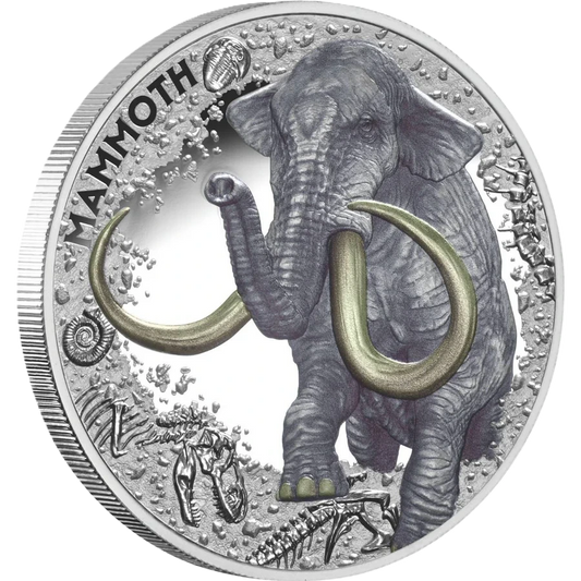 2025 Niue Mammoth – $1 1oz Silver Coloured Proof Coin