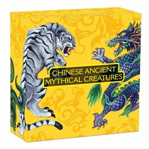 2021 Perth Mint Mythical Creatures 5oz Silver Antiqued Coloured Coin