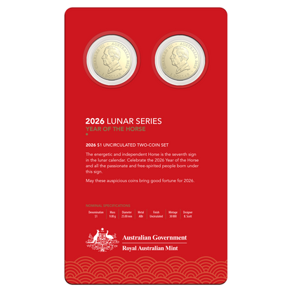 2025 RAM Lunar Year of the Horse Two-Coin Set