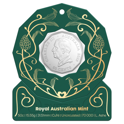 2025 RAM Christmas Festive Florals - 50c Uncirculated Coin
