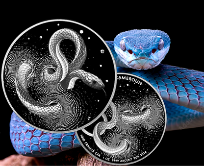 🐍2024 Cameroon Numiversum Series Snake 1oz Silver Proof High Relief Coin - Pre Order