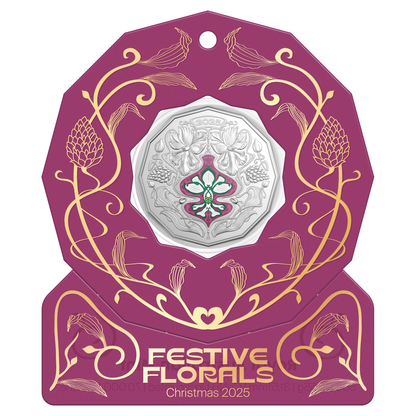2025 RAM Christmas Festive Florals - 50c Uncirculated Coin