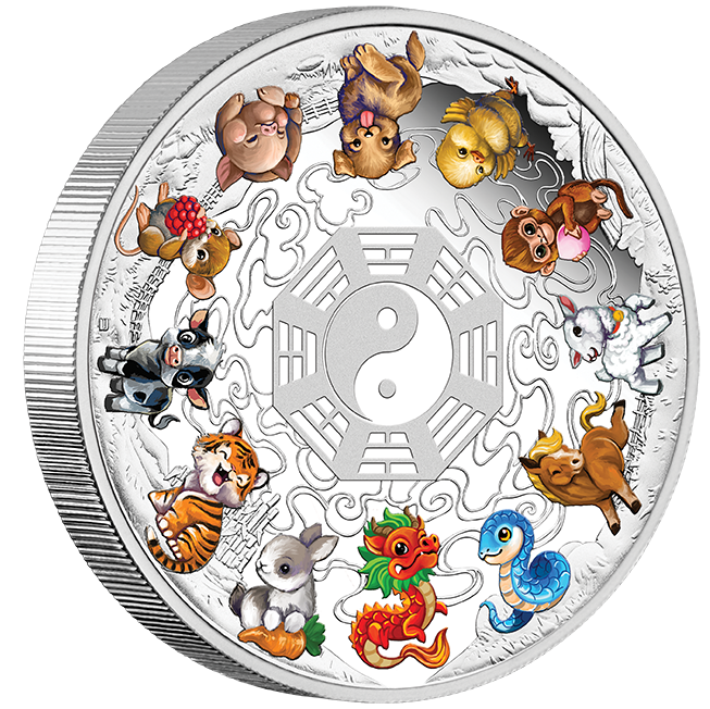 2025 PerthMint Twelve Baby Lunar Animals 5oz Silver Proof Coloured Coin Pre order