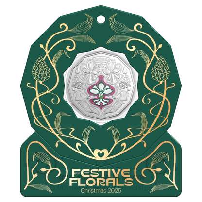2025 RAM Christmas Festive Florals - 50c Uncirculated Coin