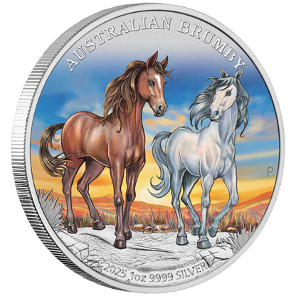 2024 & 2025 Australian Brumby Perth Mint 1oz Silver Coloured Coin - PreOrder